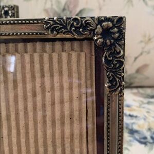 (2) 5 X 7 Vintage Picture Frames Brass Ornate  Details. Old World French Country